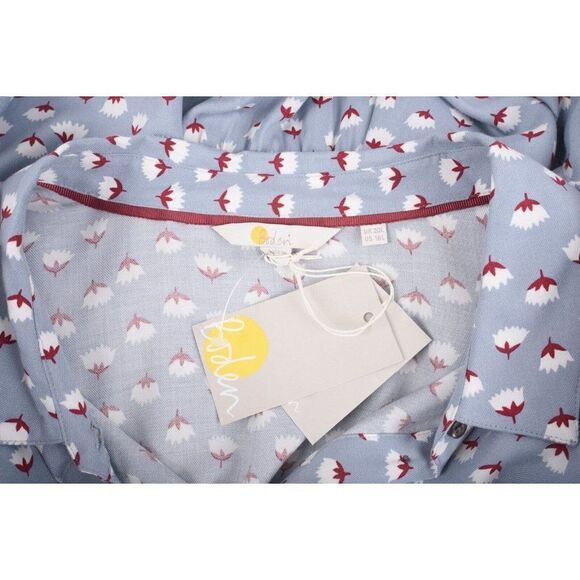 Boden Womans Blouse Shirt Tunic Top US 16L UK 20L Blue Gray Floral Tunic NWT - Picture 6 of 6